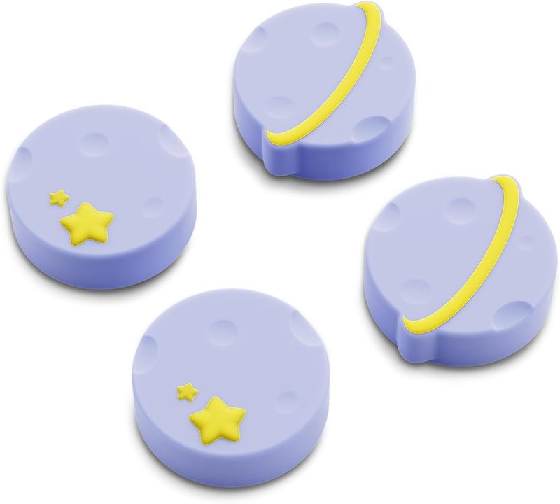 GEEKSHARE Silicone Joystick Thumb Grip Caps Compatible with Nintendo Switch 2025, Soft Joystick Cover Caps for Switch 2, 4PCS - Purple Planet - Image 1